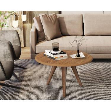 Imagem de Mesa De Centro Lívia Com Pés Palito Retrô Redonda Decorativa Para Sala