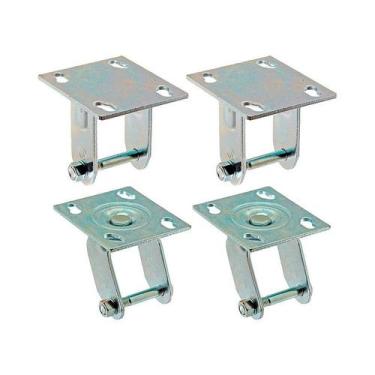 Imagem de Kit 4 un suporte garfo fixo e giratório 6 pol p/rodízio - AJAX