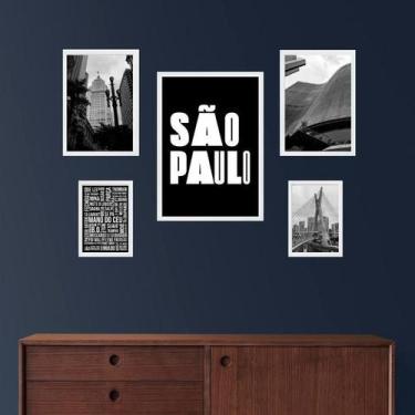 Imagem de Composição 5 Quadros Cidade De São Paulo - Com Vidro - Quadros On-Line