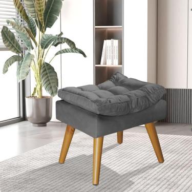 Imagem de Puff Sênior Suede Luxuoso Banco Apoio Pés Almofadado Penteadeira - Met