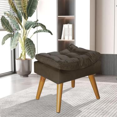 Imagem de Puff Sênior Suede Luxuoso Banco Apoio Pés Almofadado Penteadeira - Met