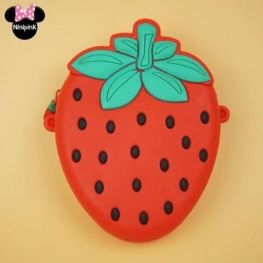 Imagem de Bolsa Infantil Moda Frutas Silicone - oem, Morango