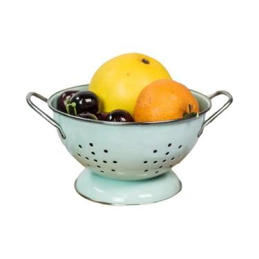 Imagem de Cesta De Frutas Esmaltada Multiuso, Tigela De Drenagem, Peneira De Veg