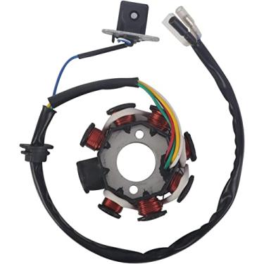 Imagem de OEPUNAIKE Estator De Ignição Magnética 5 Fios Ac 8 Pólos Se Encaixa Para Motor Gy6 50Cc 80Cc 100Cc Scooter Moped Atv Sunl Roketa Dune Buggy Go Kart Taotao, Buyang, Coolsport, Kazuma, Sunl, Nst