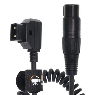 Imagem de Cabo de alimentação fêmea D Tap para XLR de 4 pinos para Sony Venice PMW-F5 F55 SXS, filmadora Practilite 602 DSLR, Blackmagic URSA Mini Pro, Panasonic Varicam (XLR 4F para D-tap, cabo espiralado)