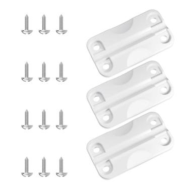 Imagem de Dobradiças térmicas para caixas de gelo, compatíveis com refrigeradores retangulares Igloo de 25-165 Qt, peças de reposição de dobradiças de plástico - pacote com 3