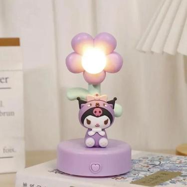 Imagem de Kawaii Sanrio Night Light Kuromi Hello Kitty Girassol Lâmpada De Mesa 