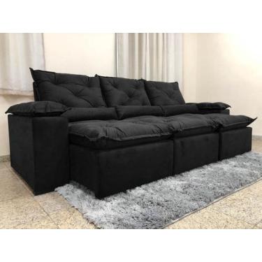 Imagem de Sofá 4 e 5 Lugares Retrátil e Reclinável Preto 2,90m Alpoim Estofados 