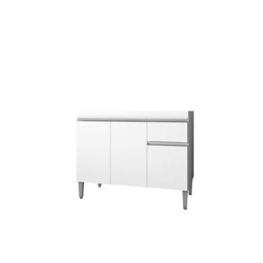 Imagem de Balcão Multiuso Organizador Tatiane 100 cm Branco Sem Tampo AJL Móveis