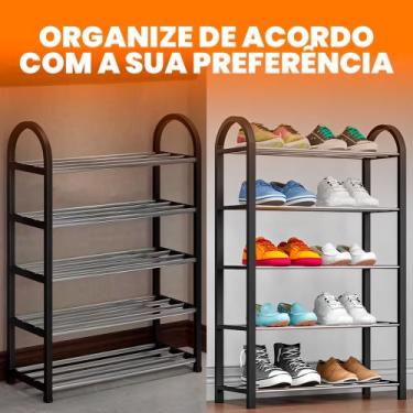 Imagem de Estante sapateira organizadora 5 andares multiuso para 10 pares de sap