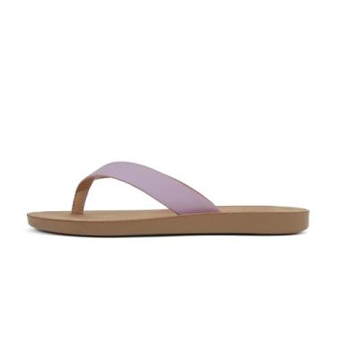 Imagem de Soda Sapatos femininos chinelos básicos simples sandálias tangas tiras casuais praia Ella-S, Nobuck lilás, 37