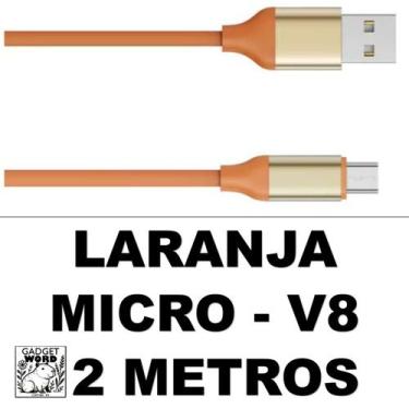 Imagem de Cabo 2 Metros Carregador Silicone 1 e 2 Metros Colorido Iphone V8 e Ty