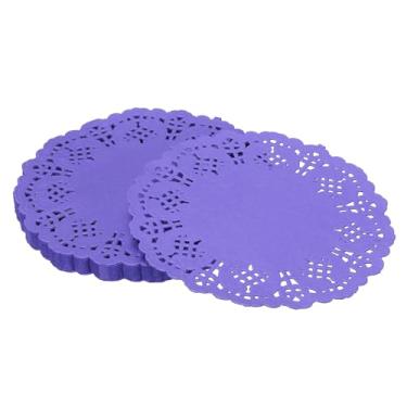 Imagem de YELARXI Doilies de papel, toalhas de renda de papel, descartáveis, redondos, modernos, decorativos, volumosos, 14 cm, adequado para bolos, sobremesas, artesanato, grelhados, fritos, utensílios de mesa