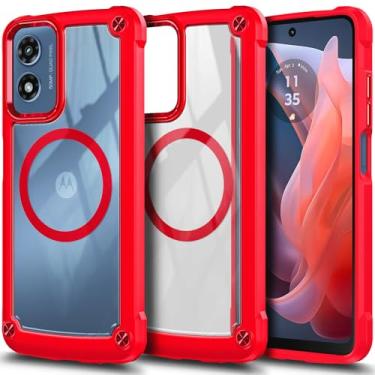 Imagem de YZB Capa magnética para Motorola Moto G-5G-2024 [não serve para Moto G Stylus 5G 2024] - Compatível com MagSafe, traseira de cristal resistente a arranhões, proteção de câmera revestida, capa de