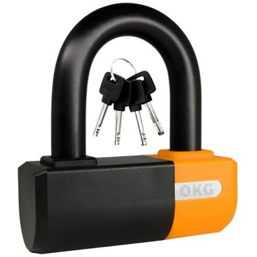 Imagem de OKG Trava em U pequena para serviço pesado – Manilha em U de aço de liga de manganês anticorte de 18 mm | Trava de motocicleta antirroubo com fechadura dupla para eBike/ATV/Trailer | À prova de