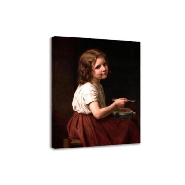 Imagem de LXURY Bouguereau.soup. Reprodução de pinturas famosas. Arte de parede em tela. Pôsteres e impressões. Imagem para decoração de casa 50 x 65 cm Moldura interna