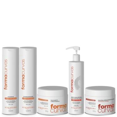 Imagem de Kit Shampoo, Condicionador, Máscara, Creme Cachos e Gelatina Formas e Curvas | Acquaflora