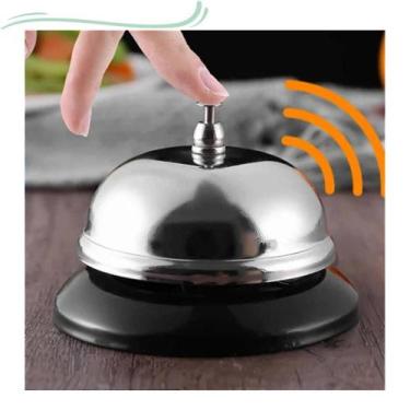 Imagem de Kit 6 Campainha Sino De Mesa Grande Bar Restaurante Recepção Hotel - W