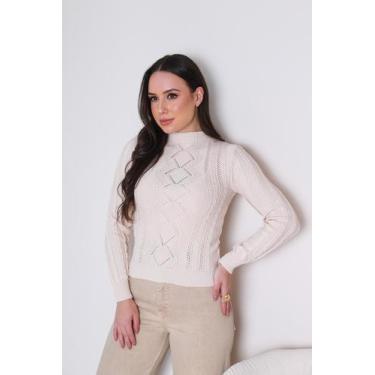 Imagem de Blusa Feminina De Modal Manga Longa Inverno Texturizado - Via Moderna 