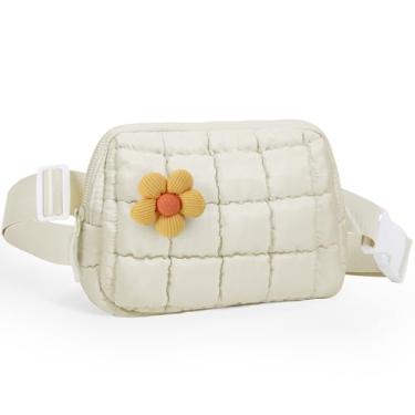 Imagem de Bolsa tiracolo inchada para meninas - 4 5 6 7 8 9 10 11 12 anos menina aniversário volta às aulas bolsa bolsa de presente bonito material moderno, Bege, Small