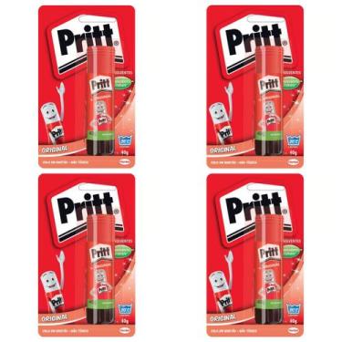 Imagem de Kit 4 Cola Bastão Pritt Henkel tubo de 40g não tóxica