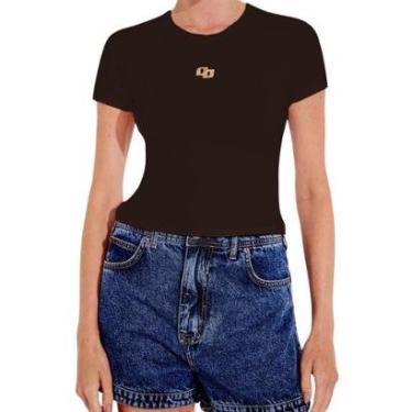 Imagem de Blusa Colcci Manga Curta Logo Metal New Feminina-Feminino