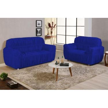 Imagem de Capa para sofa king grande 2 e 3 lugares malha gel elasticada - morada