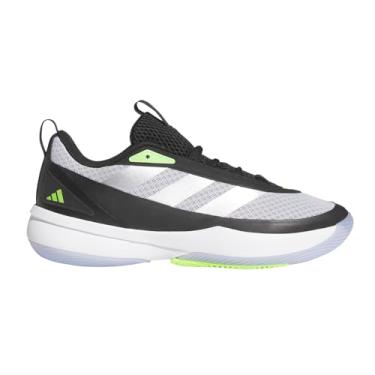 Imagem de adidas Tênis de basquete unissex para adultos, frente quadra, Cinza claro/prata metálico/preto, 34/35 BR