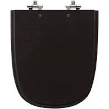 Imagem de Assento Sanitário Ibiza Preto Tampa Para Vaso Incepa Madeira