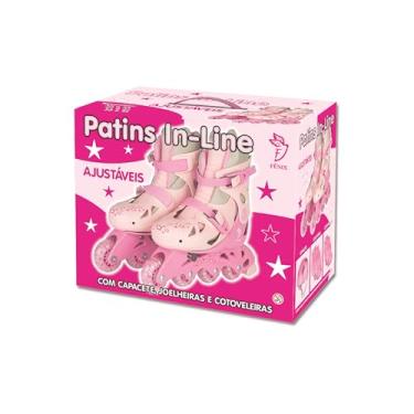 Imagem de Patins 4 Rodas Ajustáveis Fenix Rosa