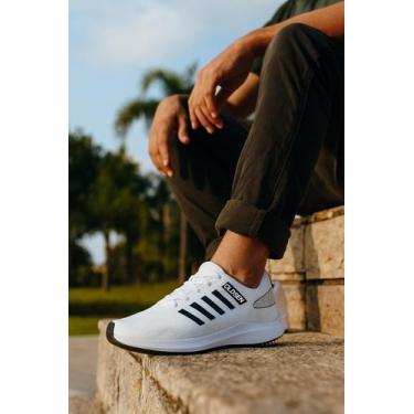 Imagem de Tênis Branco Academia Sola Baixa Masculino Feminino Unissex de Corrida