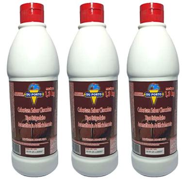 Imagem de Cobertura Para Sorvetes Sobremesas Kit 3 Potes Alto Rendimento (Brigadeiro)