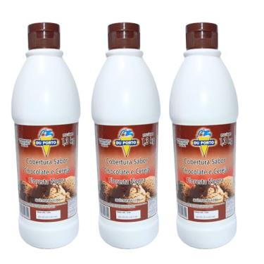 Imagem de Cobertura Para Sorvetes Sobremesas Kit 3 Potes Alto Rendimento (Floresta Negra)