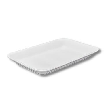 Imagem de Kit 1 Pacote Bandeja EPS TRL03 23,5x18x1,6cm Descartável Branca C/100 Unidades