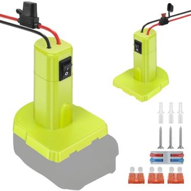 Imagem de Fiihio Adaptador de roda elétrica compatível com bateria RYOBI 18V, adaptador de bateria de doca com fusível, conversor de ferramenta elétrica de fio de calibre 12 para carros RC, robótica, projetos
