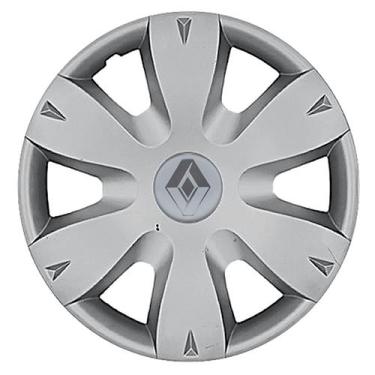 Imagem de Calota Aro 14 872AR-PTA + Emblema Alumínio Renault Prata - Garagem Onl