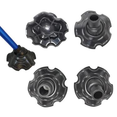 Imagem de TAGUTA 4 Peças De Capas Antiafundamento Para Pés Cadeira, Substituição Cadeiras Acampamento, Almofadas Móveis, Pretas, Com Pega Borracha, Plástico E Redondas, 16 Mm