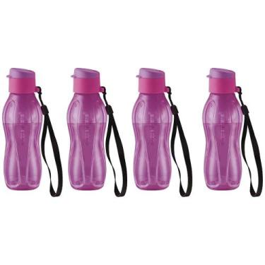 Imagem de Kit 4 Garrafas de Água Tupperware Eco Tupper Roxa 310ml