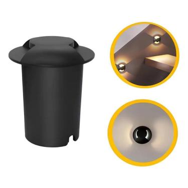 Imagem de 2X Balizador Escada Redondo Solo Led 3W Embutir 3000K 2 Fach