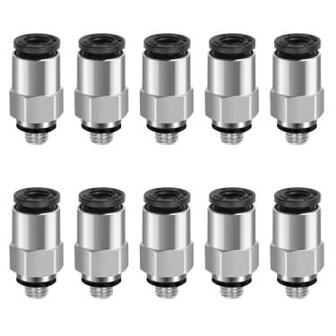 Imagem de Heschen Conexões Rápidas PC6-M5 6 mm Conexões de Linha de Ar Push-to-Connect Rosca Junta Macho M5 Conector Pneumático 10 Peças