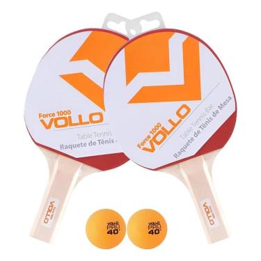 Imagem de Kit 2 Raquetes Ping Pong Tênis De Mesa Profissional + 2 Bola