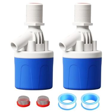 Imagem de Válvula flutuante de água de 1/5.1 cm, pacote com 2 válvulas de controle automático de nível de água para tanque de água, calha de água, piscina, calhas de gado, destilar, energia solar, vaso
