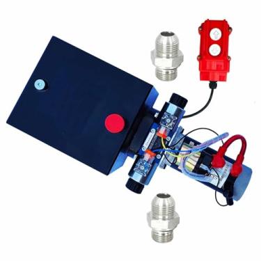 Imagem de Unidade de energia hidráulica de 12 V, estação de bomba hidráulica para plataforma de elevação de carro, reboques basculantes (1,2 kW dupla ação 8qt)