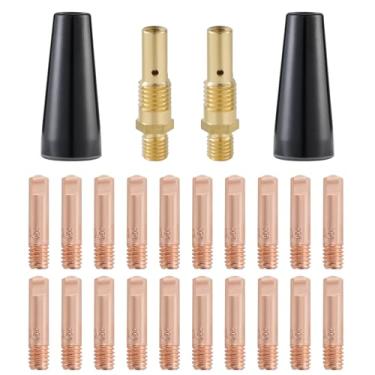 Imagem de Welding Knight Kit de pistola de solda MIG com núcleo de fluxo de 24 peças, pontas de contato, acessórios de substituição de difusor de bocal compatíveis com Lincoln, Eastwood e mais kit de 0,030