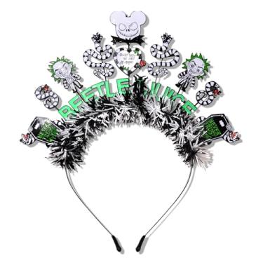 Imagem de CENAPOG Faixa de cabelo feminina de Halloween com besouro e minhoca da areia, personagem de filme de terror, acessório de fantasia gótica assustadora, presente de festa