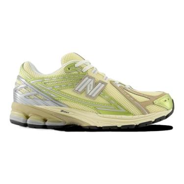 Imagem de New Balance Tênis infantil 574 V1 com cadarço, Amarelo/pergaminho, 45