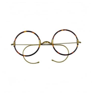 Imagem de Armação de óculos vintage redonda tartaruga acetato metal 40 mm 46 mm 49 mm lente transparente retrô moda masculina feminina óculos, Marrom, 46mm Lens Size