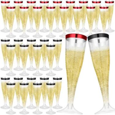 Imagem de Taças de champanhe de plástico Jingmore 130 ml para festa 36 unidades