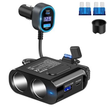 Imagem de Carregador de carro Qidoe Multi-Port 300W 12V/24V com PD 65W