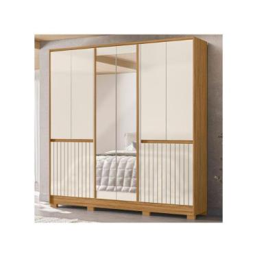 Imagem de Guarda-roupa Casal com Espelho 4 Gavetas 10 Portas Moval Móveis Crysta